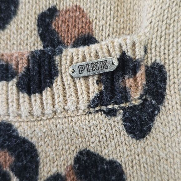 Victoria's Secret Pink Brown Tan Cheetah Print Cardigan - Size Medium - Picture 5 of 15
